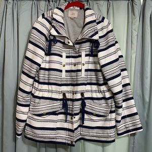 Loft adirondack jacket in navy and white